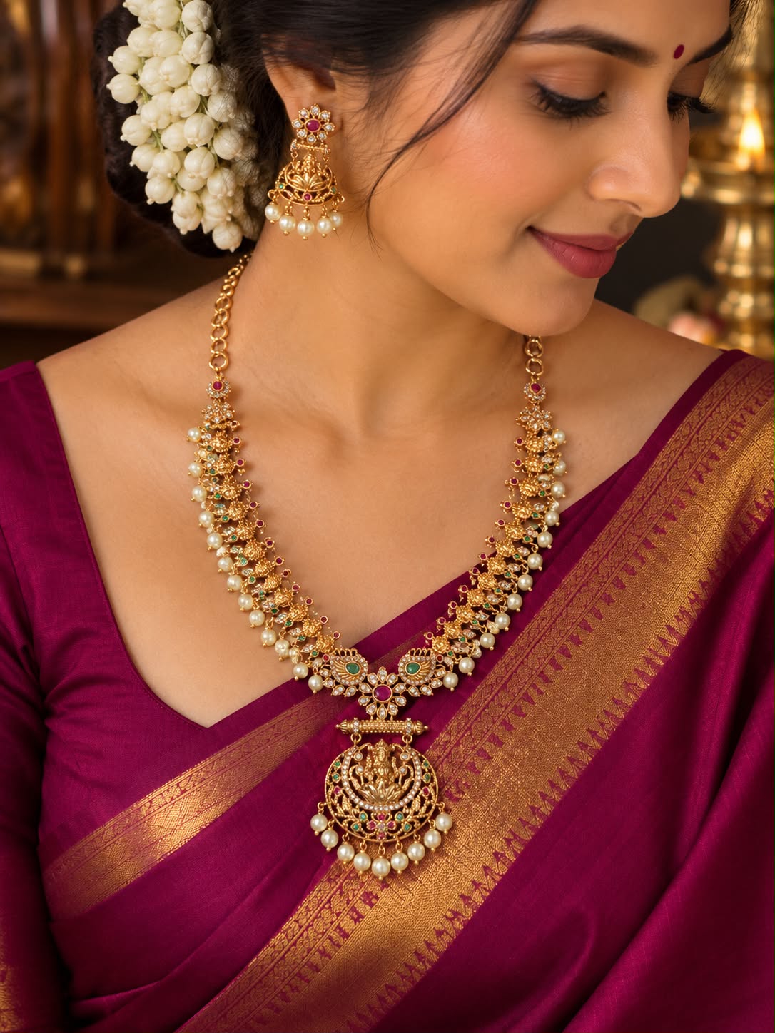 Antique Lakshmi Temple Necklace Set