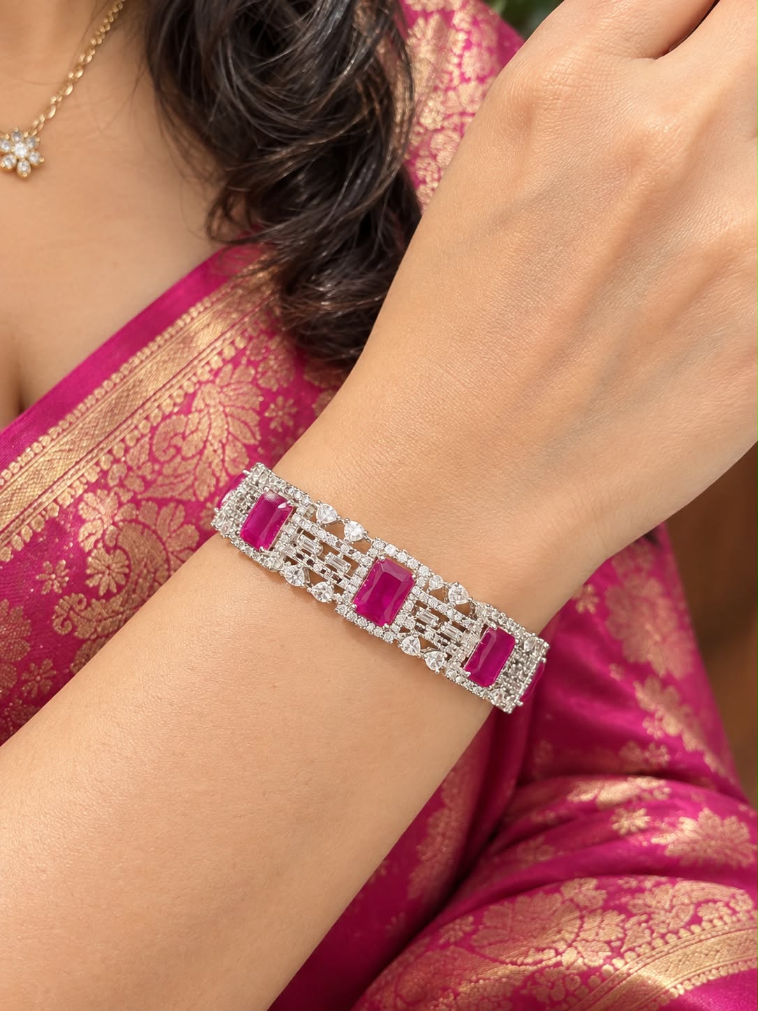 Royal Ruby and CZ Bracelet