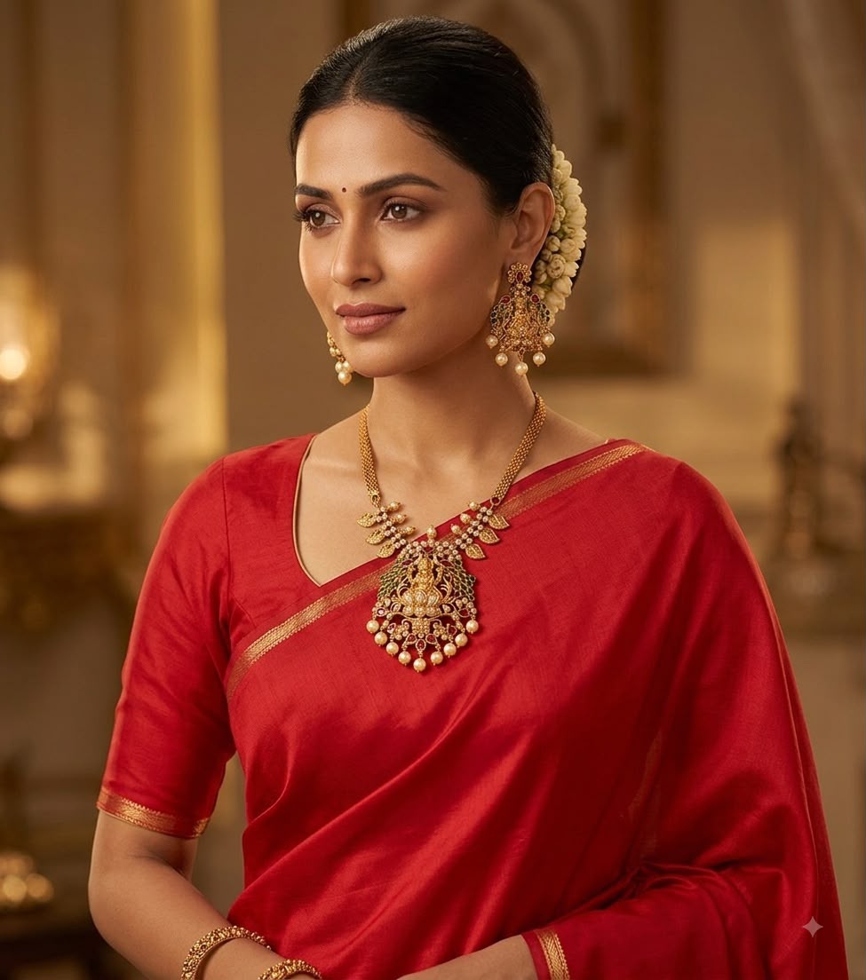 Traditional Necklace Set with Lakshmi Pendant